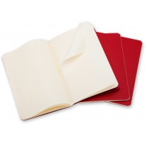 Набір зошитів (3 шт.) Moleskine Cahier 9 х 14 см / Нелінований Бордо
