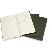 Набір зошитів (3 шт.) Moleskine Cahier 13 х 21 см / Лінійка Зелений