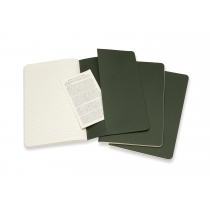 Набір зошитів (3 шт.) Moleskine Cahier 13 х 21 см / Лінійка Зелений