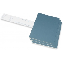 Набор тетрадей (3 шт.) Moleskine Cahier 19 х 25 см / Нелинованный Голубой