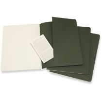 Набор тетрадей (3 шт.) Moleskine Cahier 19 х 25 см / Нелинованный Зеленый