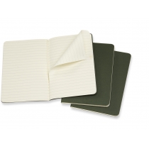Набір зошитів (3 шт.) Moleskine Cahier 9 х 14 см / Лінійка Зелений