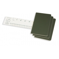 Набір зошитів (3 шт.) Moleskine Cahier 9 х 14 см / Лінійка Зелений