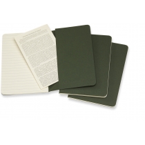 Набір зошитів (3 шт.) Moleskine Cahier 9 х 14 см / Лінійка Зелений