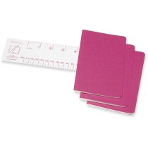 Набор тетрадей (3 шт.) Moleskine Cahier 9 х 14 см / Линия Розовый