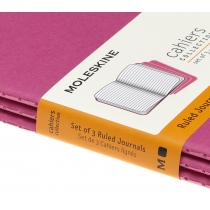 Набор тетрадей (3 шт.) Moleskine Cahier 9 х 14 см / Линия Розовый