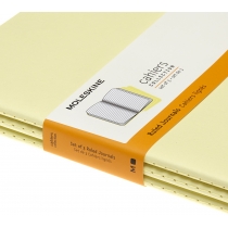 Набір зошитів (3 шт.) Moleskine Cahier 19 х 25 см / Лінійка Ніжний Жовтий