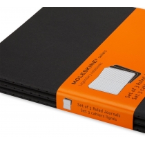 Набор тетрадей (3 шт.) Moleskine Cahier 9 х 14 см / Линия Черный