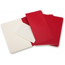 Набір зошитів (3 шт.) Moleskine Cahier 9 х 14 см / Лінійка Бордо