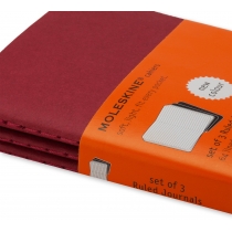 Набір зошитів (3 шт.) Moleskine Cahier 9 х 14 см / Лінійка Бордо
