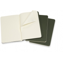 Набір зошитів (3 шт.) Moleskine Cahier 9 х 14 см / Нелінований Зелений