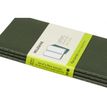 Набір зошитів (3 шт.) Moleskine Cahier 9 х 14 см / Нелінований Зелений