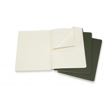Набір зошитів (3 шт.) Moleskine Cahier 19 х 25 см / Лінійка Зелений