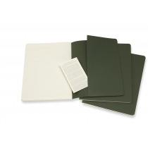 Набор тетрадей (3 шт.) Moleskine Cahier 19 х 25 см / Линия Зеленый