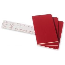 Набір зошитів (3 шт.) Moleskine Cahier 13 х 21 см / Лінійка Бордо