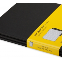 Набор тетрадей (3 шт.) Moleskine Cahier 9 х 14 см / Клетка Черный