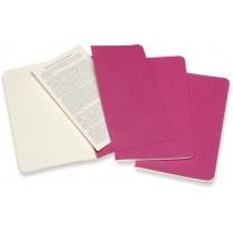 Набор тетрадей (3 шт.) Moleskine Cahier 9 х 14 см / Нелинованный Розовый