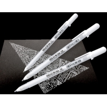 Ручка гелева, Біла 10 BOLD (лінія 0.5mm), Gelly Roll Basic, Sakura