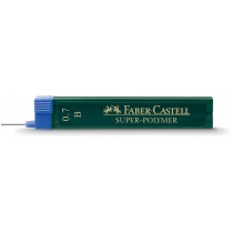 Грифель для механічного олівця Faber-Castell Super-Polymer В (0,7 мм), 12 штук в пеналі