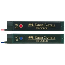 Грифель для механічного олівця Faber-Castell TK Color колір синій НВ (0,5 мм), 12 штук в пеналі