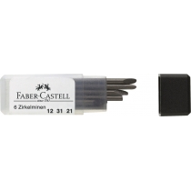 Графітний грифель Faber-Castell для циркуля Н 2.0 мм, 6 шт. в пеналі
