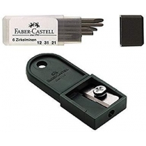 Графитный грифель Faber-Castell для циркуля Н 2.0 мм, 6 шт. в пенале