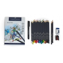 Подарунковий набір кольорових олівців Faber-Castell Goldfaber 17 кольорів + аксесуари