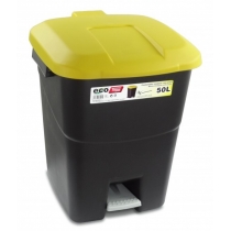 Контейнер  для сміття Eco Tayg з педаллю та ручками жовтий, 50л,