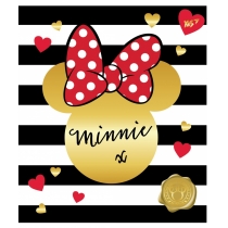 Зошит 12 аркушів, лінія, глітер+фольга золото+софт-тач "Minnie Mouse gold"