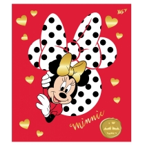 Зошит 12 аркушів, лінія, глітер+фольга золото+софт-тач "Minnie Mouse gold"