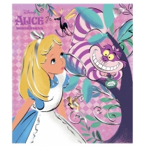 Тетрадь 18 листов, клетка, фольга золото+софт-тач "Alice in wonderland"