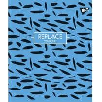 Тетрадь 18 листов, клетка,  мат. ВДЛ+пантон+эмбоссинг "REPLACE"