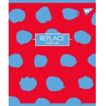 Тетрадь 18 листов, клетка,  мат. ВДЛ+пантон+эмбоссинг "REPLACE"