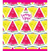 Тетрадь 12 листов, клетка, неон + мат. ламинация + софт-тач "Tropical vibes"