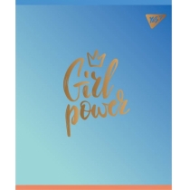 Тетрадь 48 листов, линия, мат. ВДЛ+софт-тач+фольга золото "GIRL POWER"