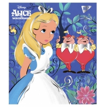 Тетрадь 18 листов, линия, фольга золото+софт-тач "Alice in wonderland"