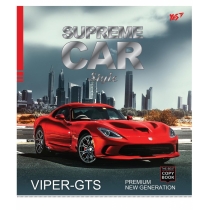 Тетрадь 12 листов, линия, фольга серебро+УФ-выб Supreme cars
