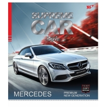 Тетрадь 12 листов, линия, фольга серебро+УФ-выб Supreme cars
