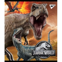 Зошит 18 аркушів, лінія, Ірідіум+гібрід.виб.лак  "Jurassic world"