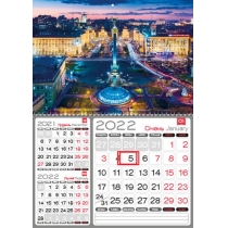 Календар квартальний настінний 3в1 на 1 пружину 2022 (Київ асорті)