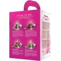Подарунковий набір чаю Lovare в пірамідках Impression tea box з фірмовою чашкою