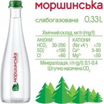 Вода мінеральна Моршинська, cл/газ, 0,33л., скло