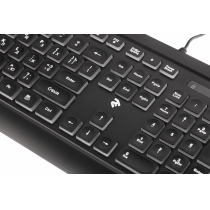 Клавіатура 2E KS120 White backlight USB Black
