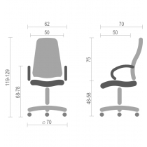 Крісло ORION STEEL CHROME (COMFORT+ANYFIX) P ECO-30, Екошкіра, чорний, гум. рол.,  метал. хромована