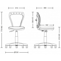 Дитяче крісло MINISTYLE GTS P CAT & MOUSE, гум. рол.,  пласт. база