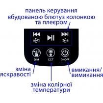 Лампа настільна світлодіодна DELUX TF-540 8 Вт LED 3000K-4000K-6000K Bluetooth колонка чорний