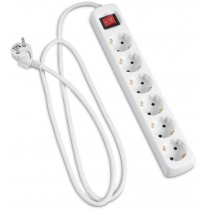 Сетевой удлинитель Hama Multiple 6XSchuko 3G*1.5мм ws 3м White