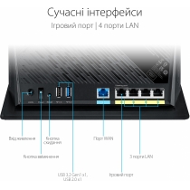 Маршрутизатор ASUS RT-AX86S AX5700 4xGE LAN 1xGE WAN 2xUSB3.2 MU-MIMO OFDMA MESH