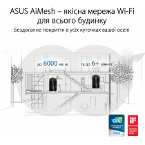 Маршрутизатор ASUS ZenWiFi Pro ET12 AXE11000 Wi-Fi6E 2PK 2xGE LAN 1x2.5GE LAN 1x2.5GE LAN 1x2.5GE WA