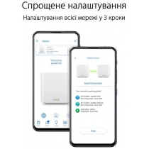 Маршрутизатор ASUS ZenWiFi XT9 1PK AX7800 3xGE LAN 1x2.5GE WAN 1xUSB 3.2 MU-MIMO OFDMA MESH white